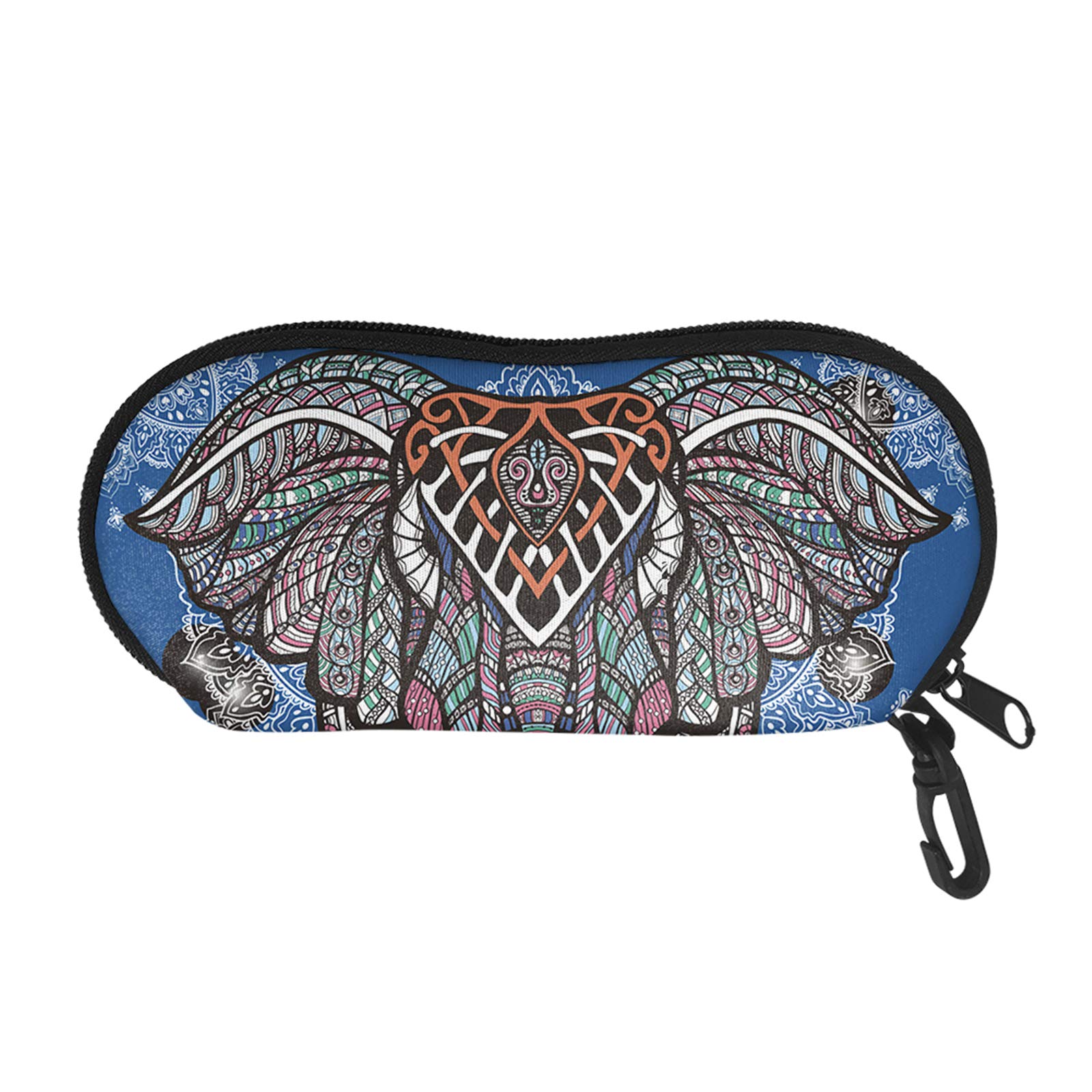 SEANATIVE Travel Portable Eyeglasses Bag Case Mandala Indian Elephant Design Soft Dust-proof Glasses Protector Storage Eyewear Holder