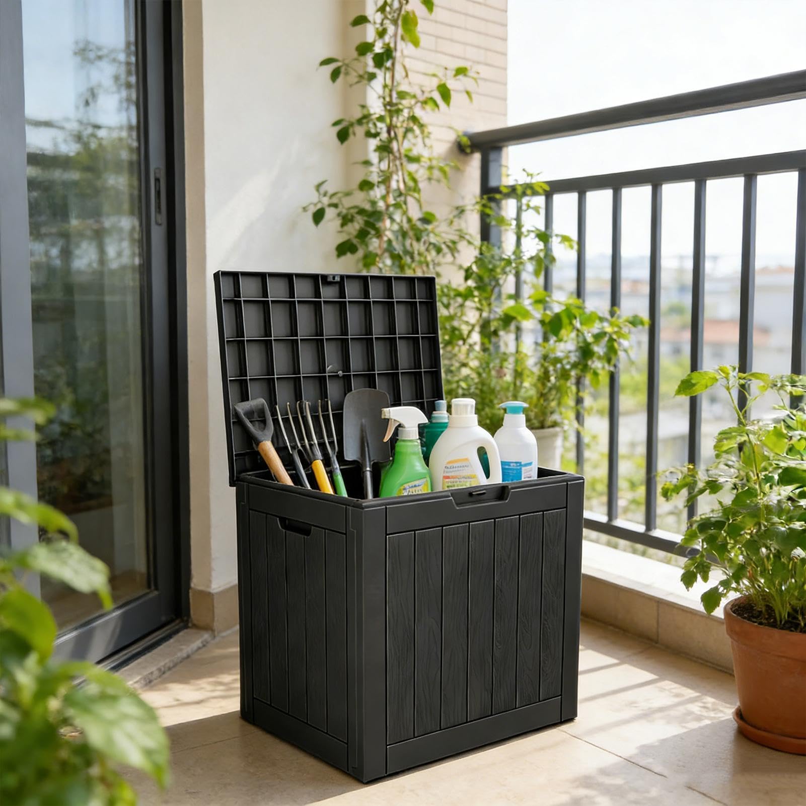 Coffre de Rangement pour Terrasse Boîte de Rangement Container de 45 Litres