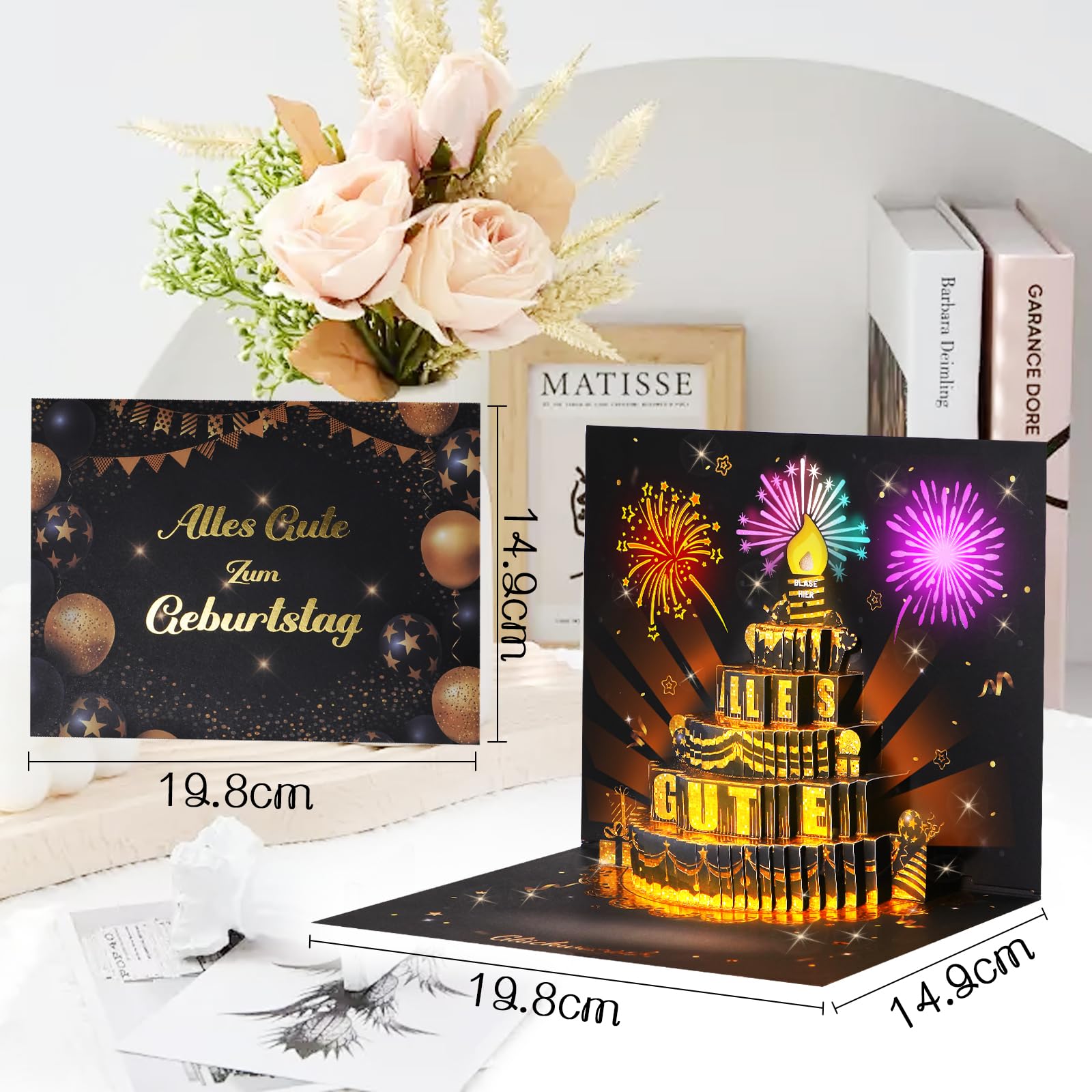 Foto personalizzata Buon Compleanno Qualsiasi Età - Biglietto d'auguri pop-up 3D per compleanno, unisex, regalo ricordo fai da te - Italia