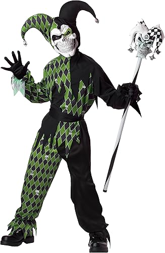 Child Green Scary Jester Costume