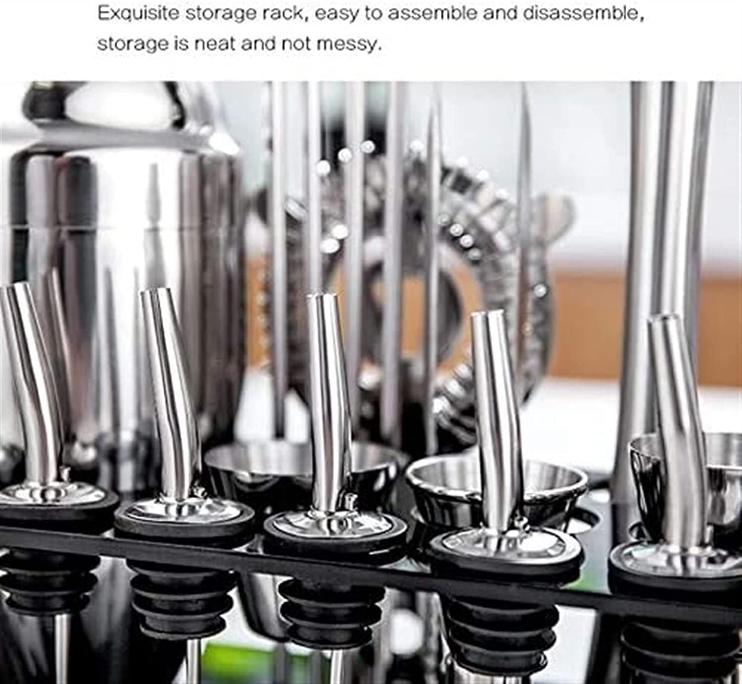 Ensemble de Cocktail Shaker à Cocktail Shaker Kit Kit De Barman en Acier Inoxydable avec Support Cocktail Shaker Bar Set Bar Accessoires Shaker Cocktail Kit Shaker Cocktail Set(750ml)