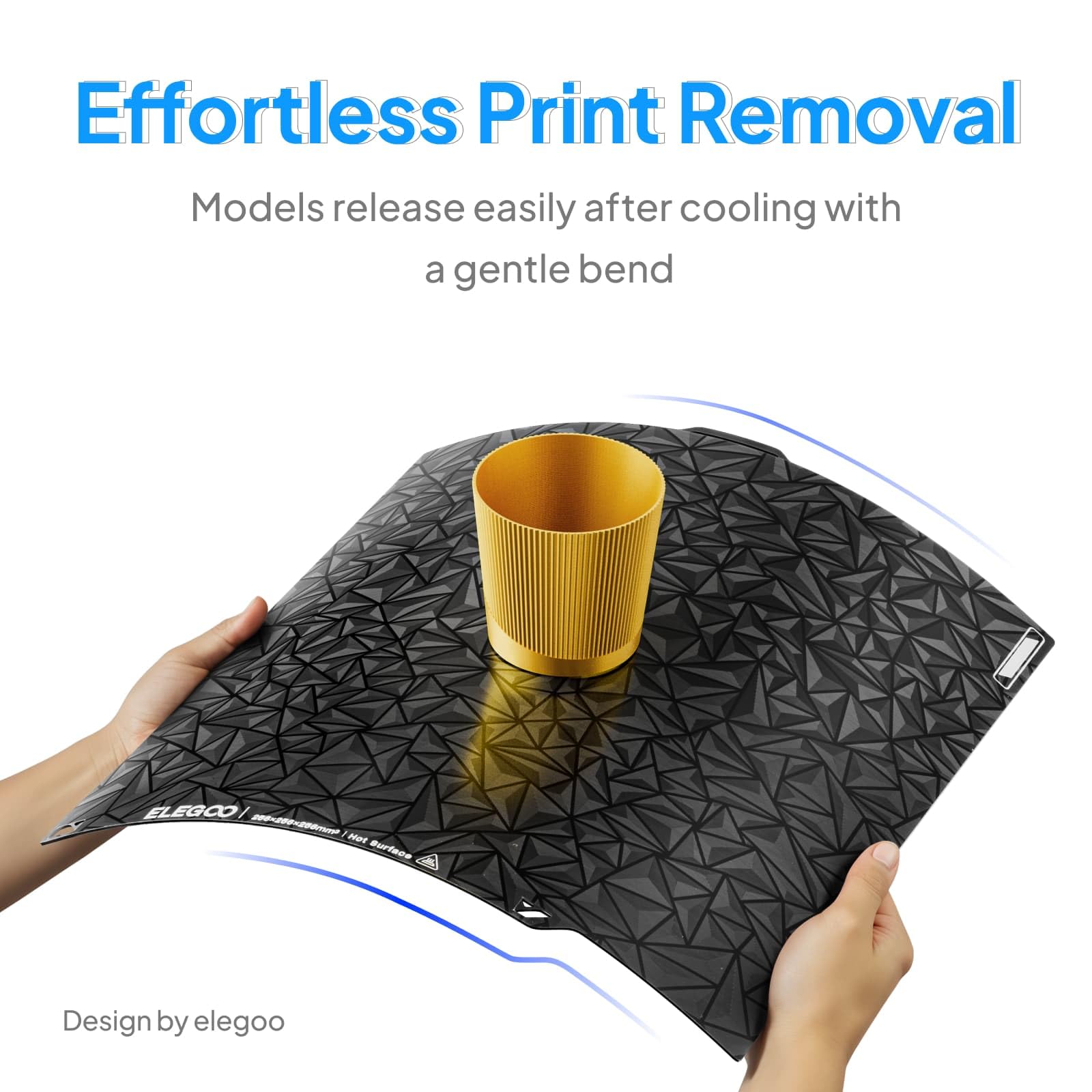 ELEGOO Płyta drukująca PEI 256 x 256 mm do drukarki 3D, opakowanie 3 elastycznych arkuszy stalowych magnetycznych z powierzchnią PEI, zdejmowane łóżko do drukowania ze stali sprężynowej do serii