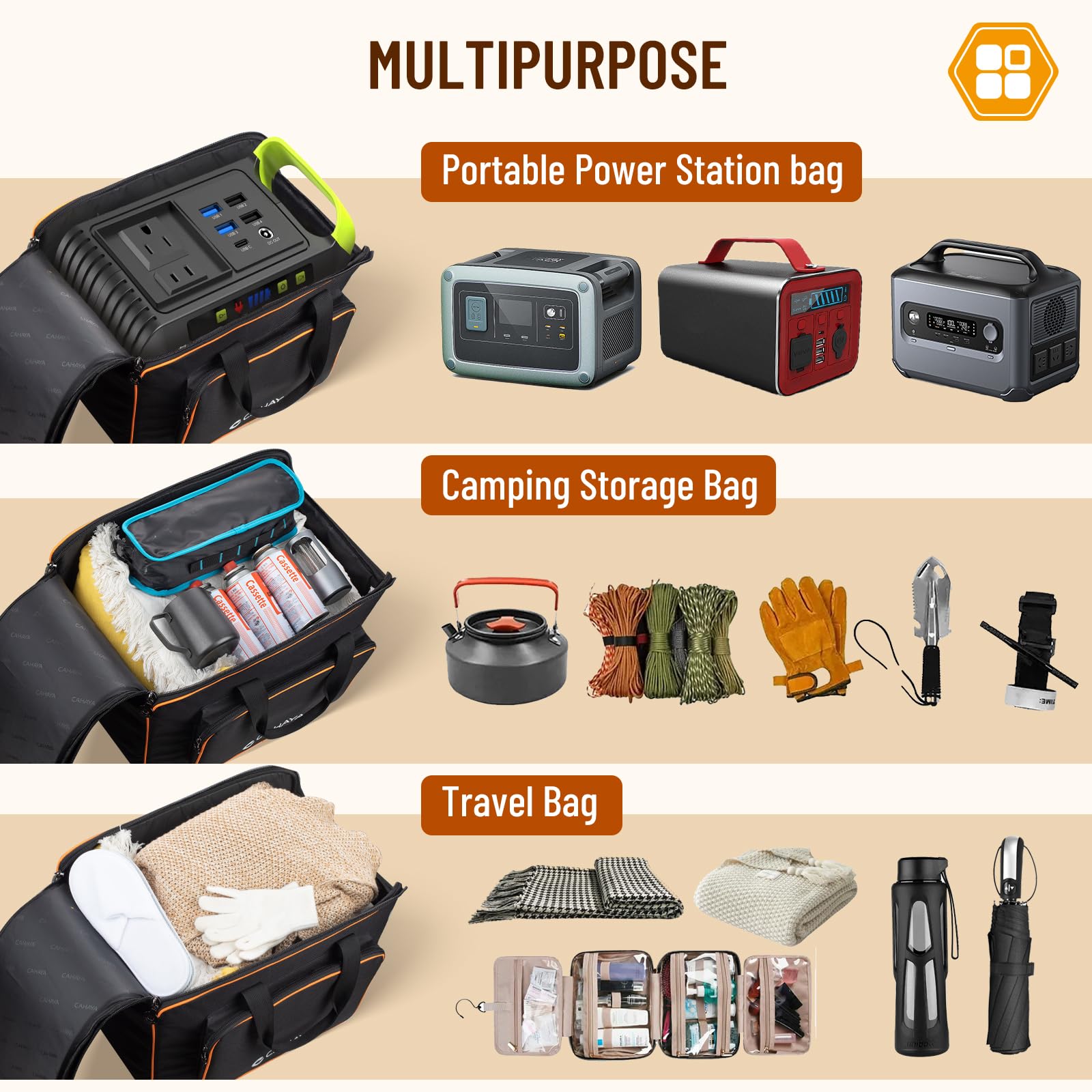 CAHAYA CY0361 Sac de Transport rembourré pour Haut-Parleur avec Plusieurs Poches et Sangles extérieures pour Bluetooth Boombox Stands Accessoires, Noir, Moderne
