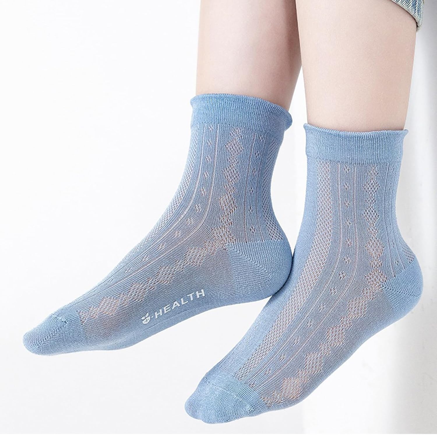 Airy School Wear Hosiery, 4 Pair Cotton Mesh Calf-Length Socks for 3-15T Daily Home, Casual Use, and Routine Wear School Age