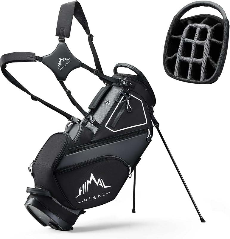 14-Way Golf Stand Bag Lightweight, Magnetic Pocket | Full-Length Dividers, Multiple Pockets, Stable Stand, Portable Handles, Dual Detachable Straps, Cooler Pocket