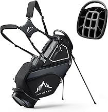 14 Way Dividers Golf Stand Bag Lightweight, Golf Bag for Men Women with Multiple Pockets, Dual Strap and Rain Cover Hood