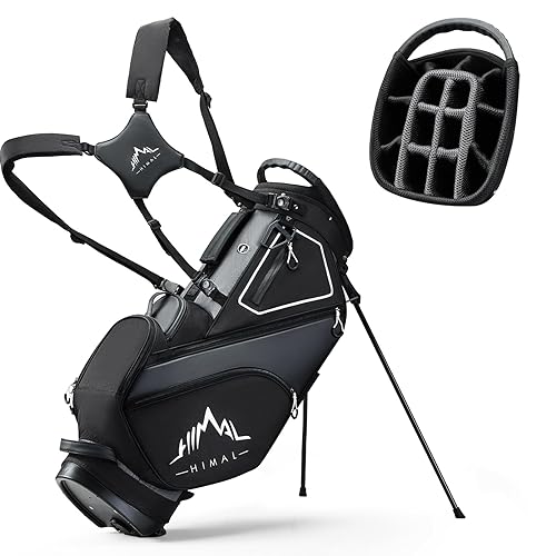 UNIHIMAL 14 Way Dividers Golf Stand Bag Lightweight, Golf Bag for Men Women with Multiple Pockets, Dual Strap and Rain Cover Hood