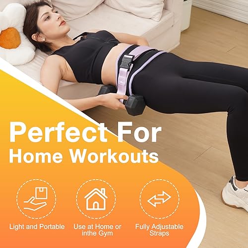 Miniatura 3 de Cinturón de empuje de cadera para mancuernas, pesas rusas, platos, cinturón de glúteos de alta calidad para mujereshombres, banda de empuje de