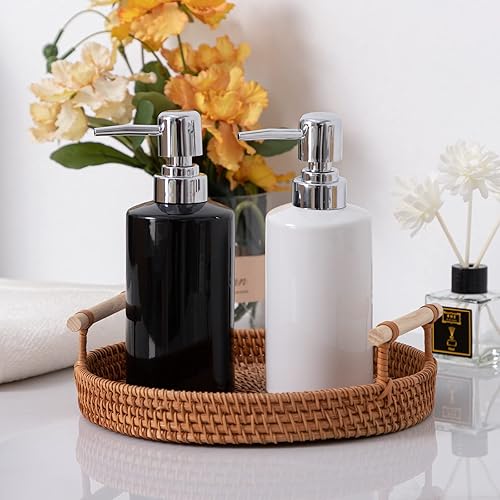 Miniatura 3 de FE Dispensador de jabón, dispensador de jabón líquido de cerámica de 10.1 fl oz10 onzas, dispensador de jabón para platos recargable para cocina,