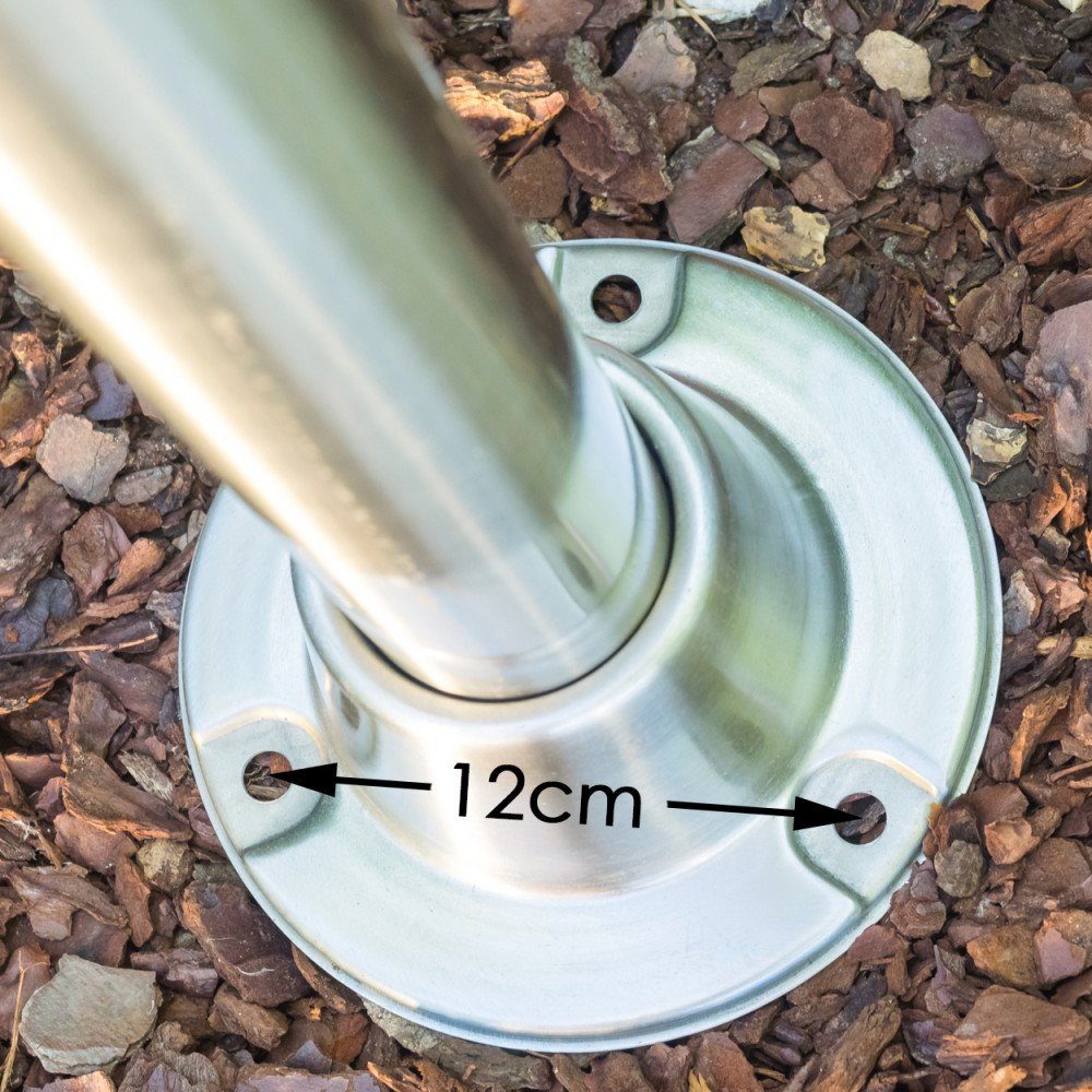 HOFSTEIN Kandelaber Elima Außenwegeleuchte Metall Glas Edelstahl Klar 200 cm 3xE27 IP44 Wegeleuchte modern Garten Außenbereich