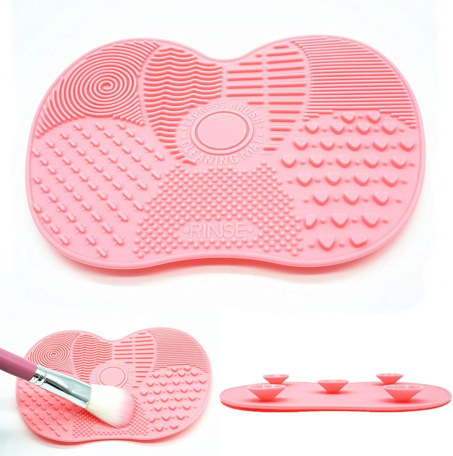 Silicone Makeup Brush Cleaning Mat Scrubber Washing Tools with Suction