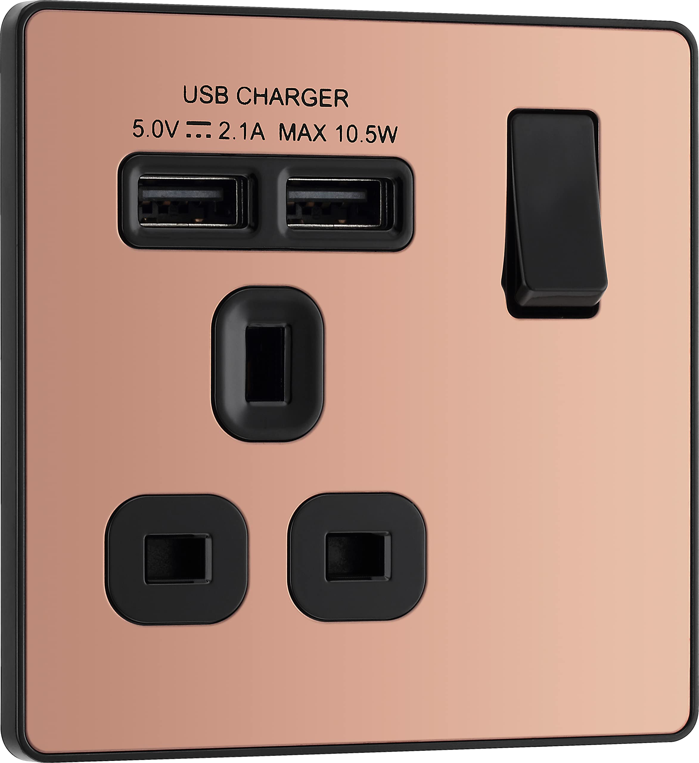 BG Electrical Evolve Steckdose Mit 2 USB-Anschlüssen – Mattes Blau, Schlankes Design Für Moderne Wohnungen