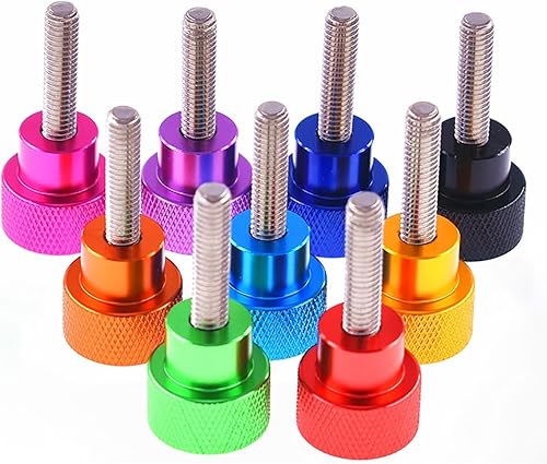 Miniatura 5 de Tornillo de aluminio para pulgar de paso alto UNC #6-32 de 0.472 x 0.236 in, cabeza moleteada, tornillo de apriete a mano, rosca de acero inoxidable