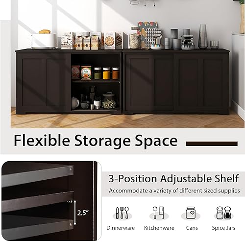 Vista 87 de Costzon - Aparador de almacenamiento para cocina, gabinete apilable antiguo para el hogar armario de bufé para el comedor
