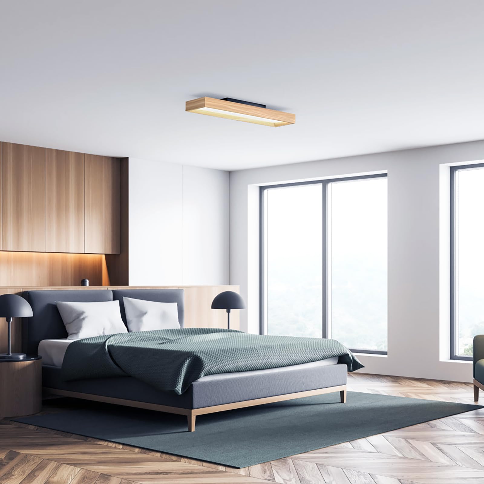Plafoniera LED Soffitto 30W, Lampada da Soffitto LED Plafoniera Soggiorno Rettangolo Plafoniere da Ufficio Luce Soffitto per Camera da Letto, Cucina, Soggiorno, Balcone