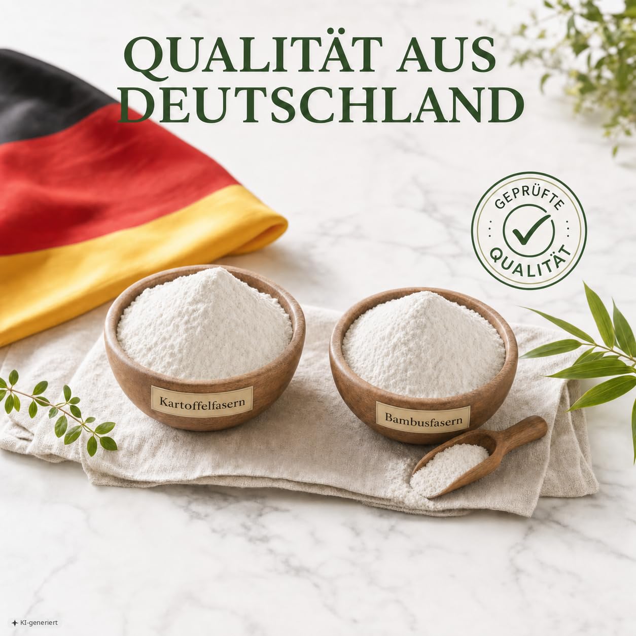 EWL Naturprodukte Kartoffelfasern 1250g & Bambusfasern 1100g, Set aus 2,35kg Fasern