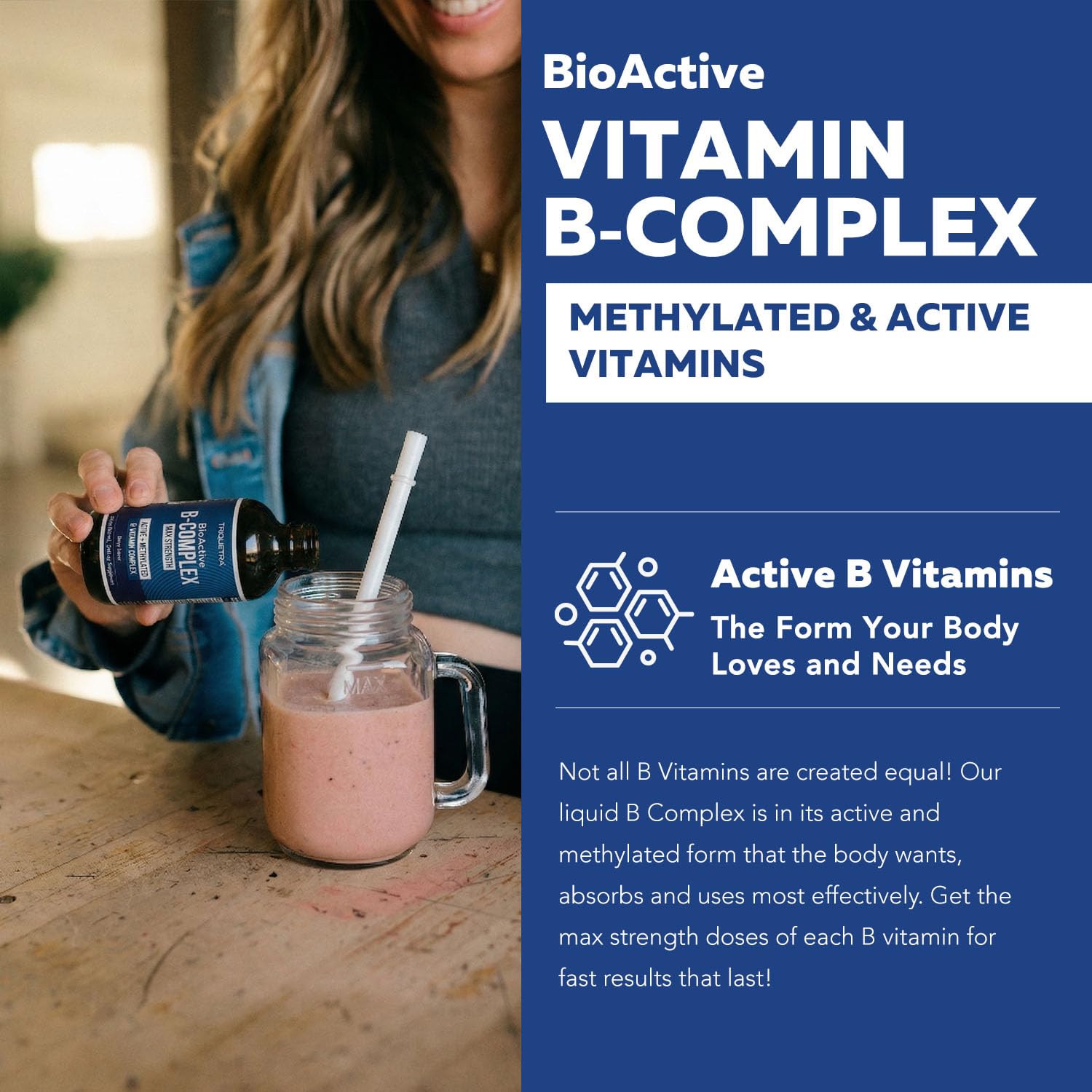 BioActive Vitamin B Complex Liquid Blood Stream Ready, Methylated B Complex — Amazon image 2