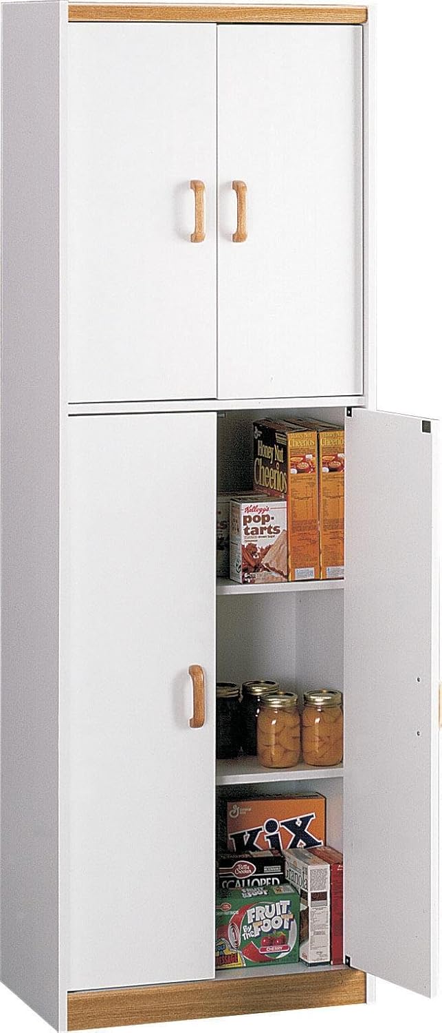 Ameriwood Home Deluxe 72" Kitchen Pantry Cabinet, White -