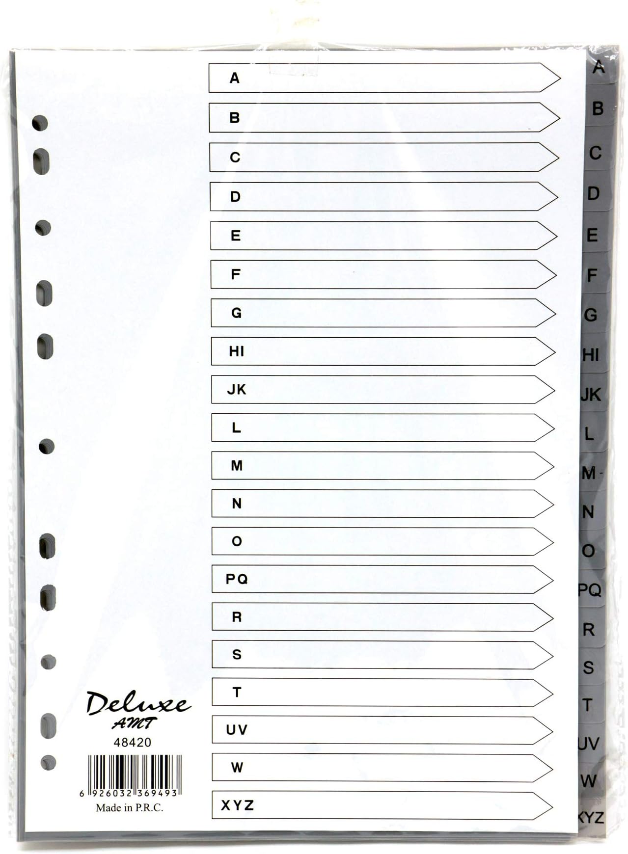 Deluxe A4 A-Z Premium Gray PVC Catalog Divider
