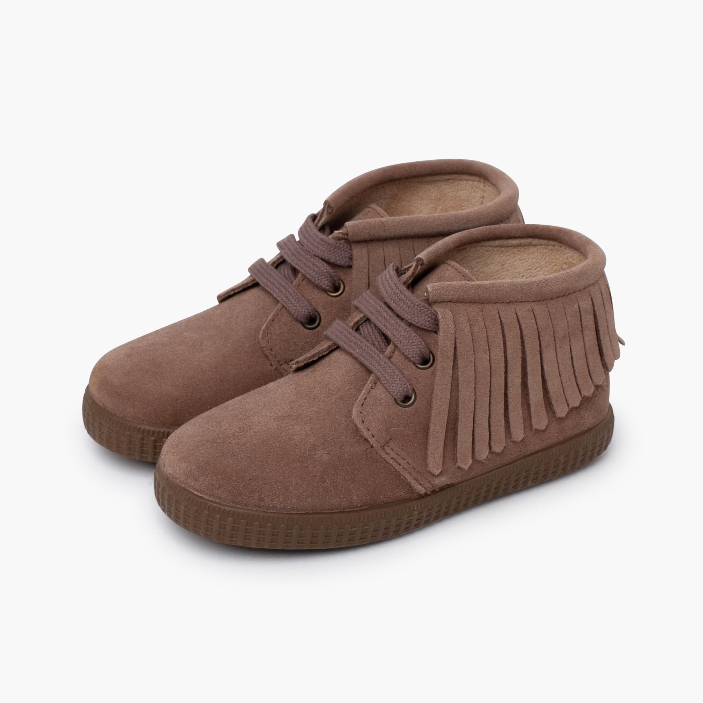 Pisamonas Botas Niños Serraje Flecos Puntera Redonda