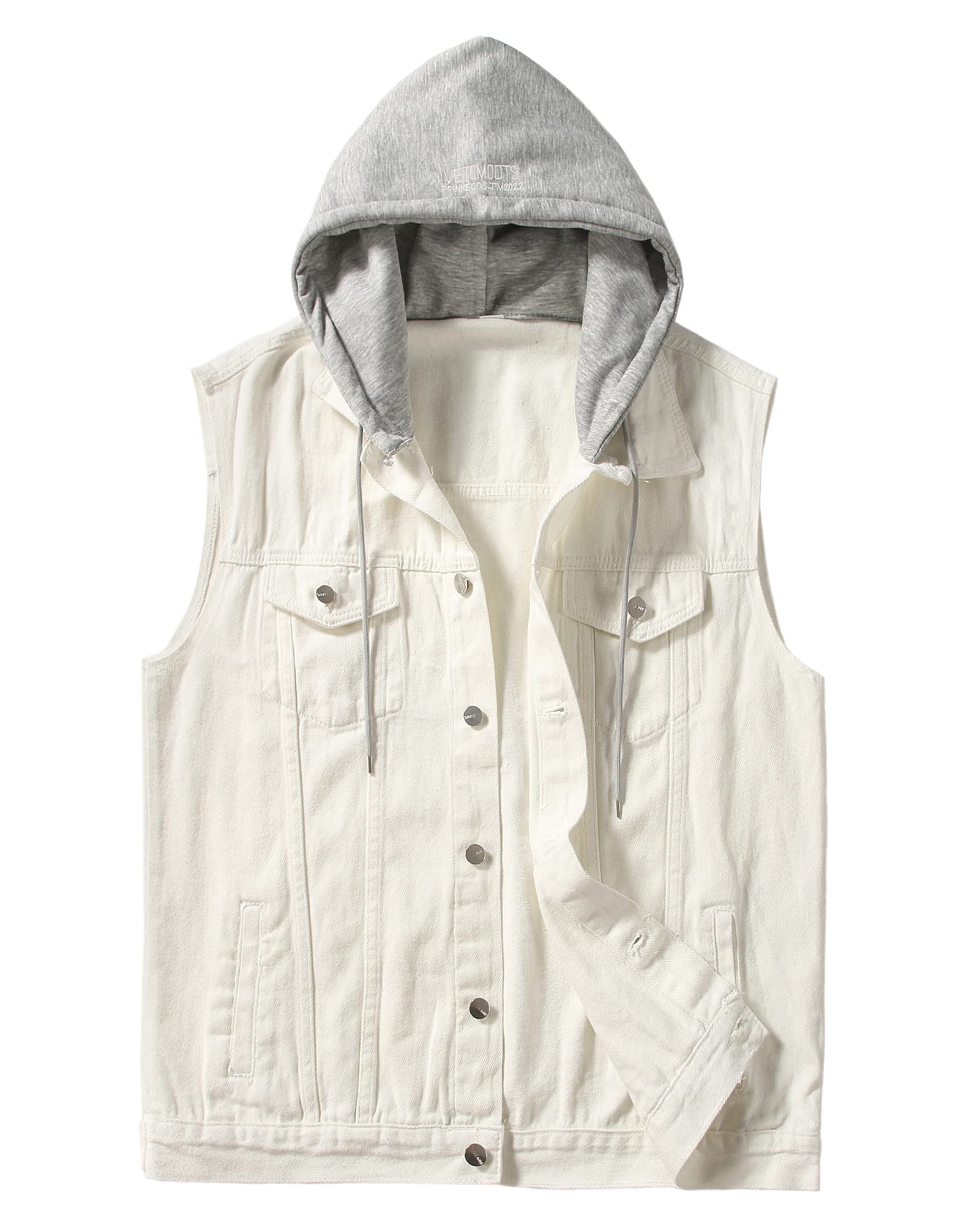PRIJOUHE Denim Vest Men Plus Size Motorcycle Jean Vest Sleeveless Jacket