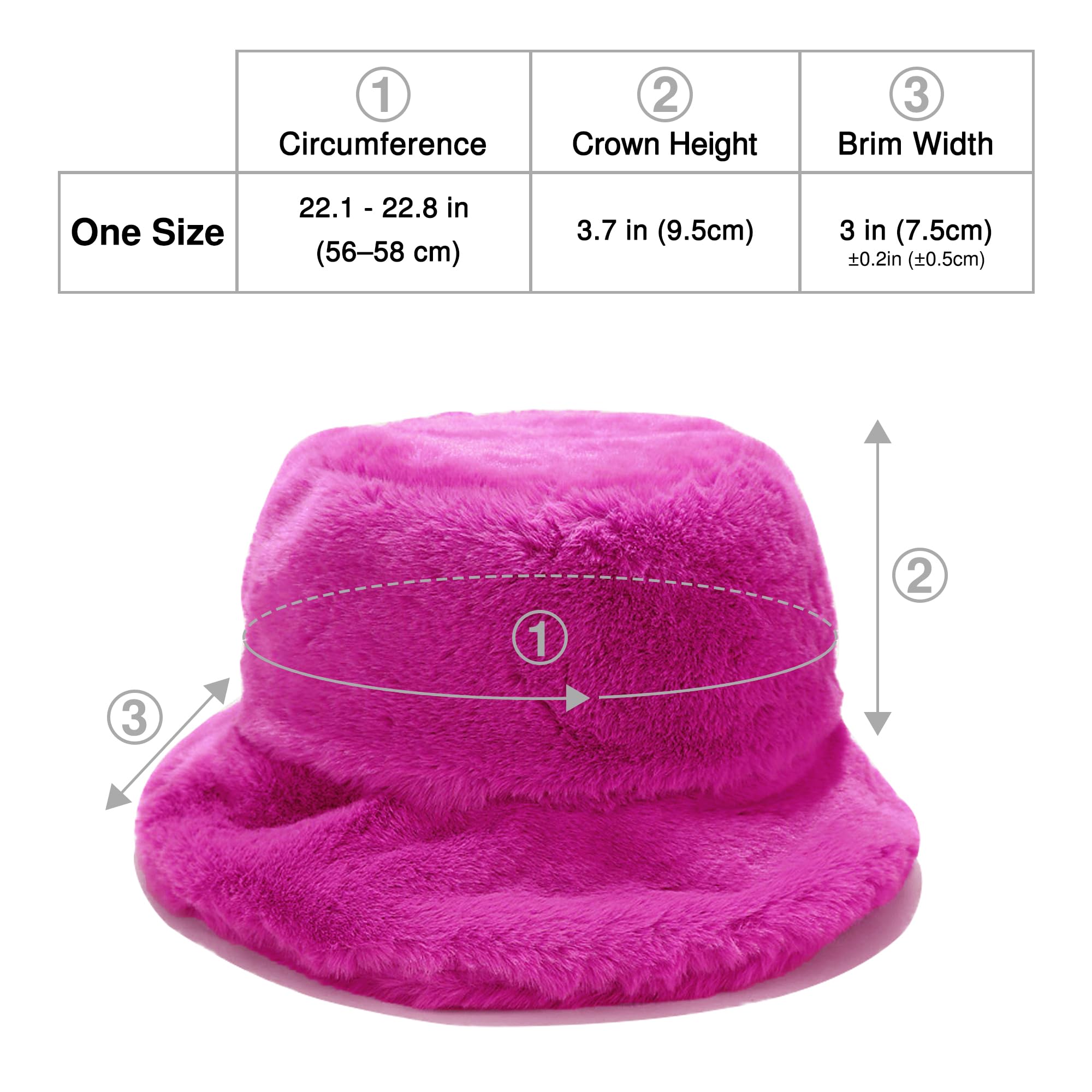Umeepar Winter Faux Fur Fuzzy Bucket Hat Fluffy Warm Hat for Women Men