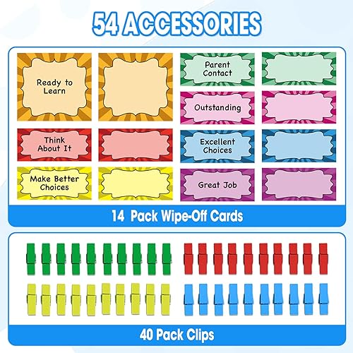 Miniatura 3 de ZKOO Tabla de Clips de Comportamiento Estudiantil para Gestión del Aula, Tabla de Bolsillo de Seguimiento y Recompensa para Niños, Colgante, Tablero