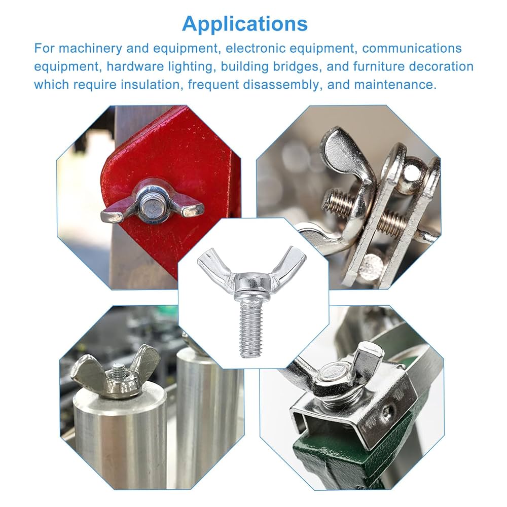 Amazon | uxcell 15個入り M5x12mm 羽根ネジ 羽根ボルト