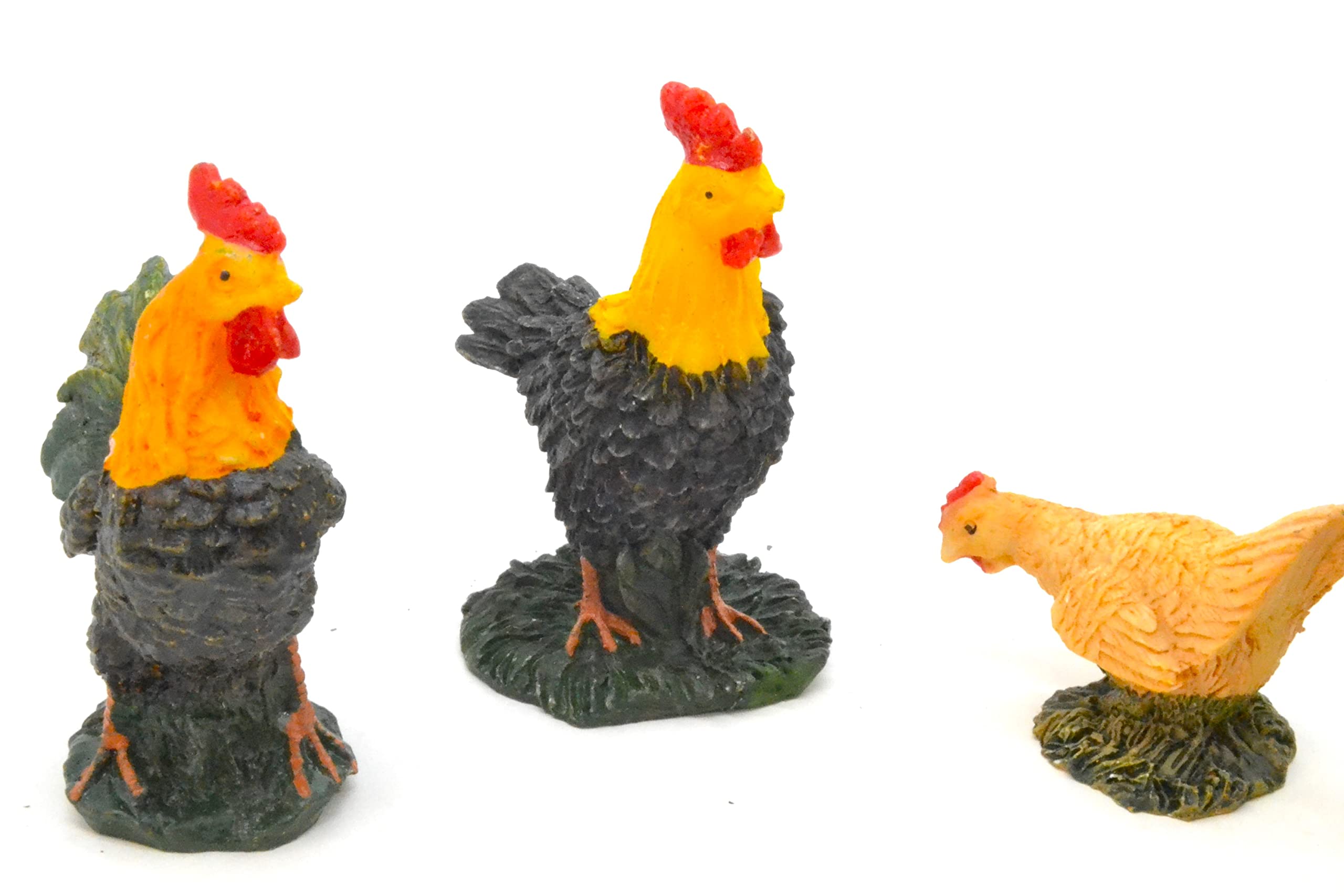 5 Poules Et Coqs. Poulets Figurines De Nou00ebl 6 Cm. Set
