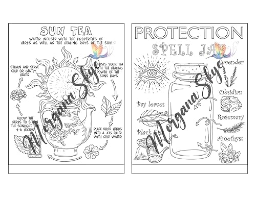 Miniatura 10 de Witchcraft Coloring Book for Adults Channel Your Creative Energy and Discover the Magic of Plants, Herbs, Crystals, and Beyond