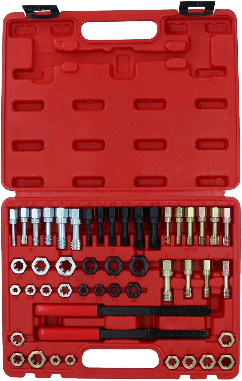 48pc Metric + Imperial UNF UNC Rethread Tap + Die Kit M6 - M14 1/4in - 5/8in