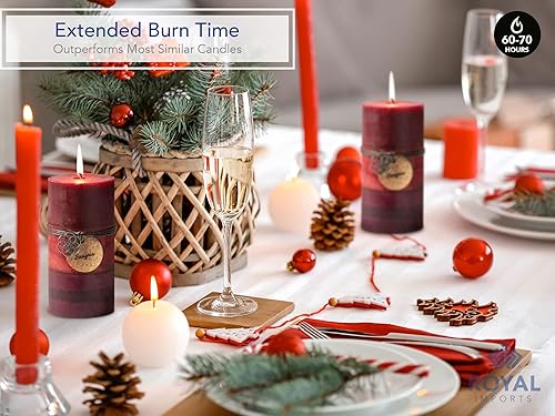 Miniatura 5 de Royal Imports Velas de pilar de 3 x 6 pulgadas para decoración de Navidad, decoración de bodas y del hogar, sin perfume, sin goteo y sin humo, juego