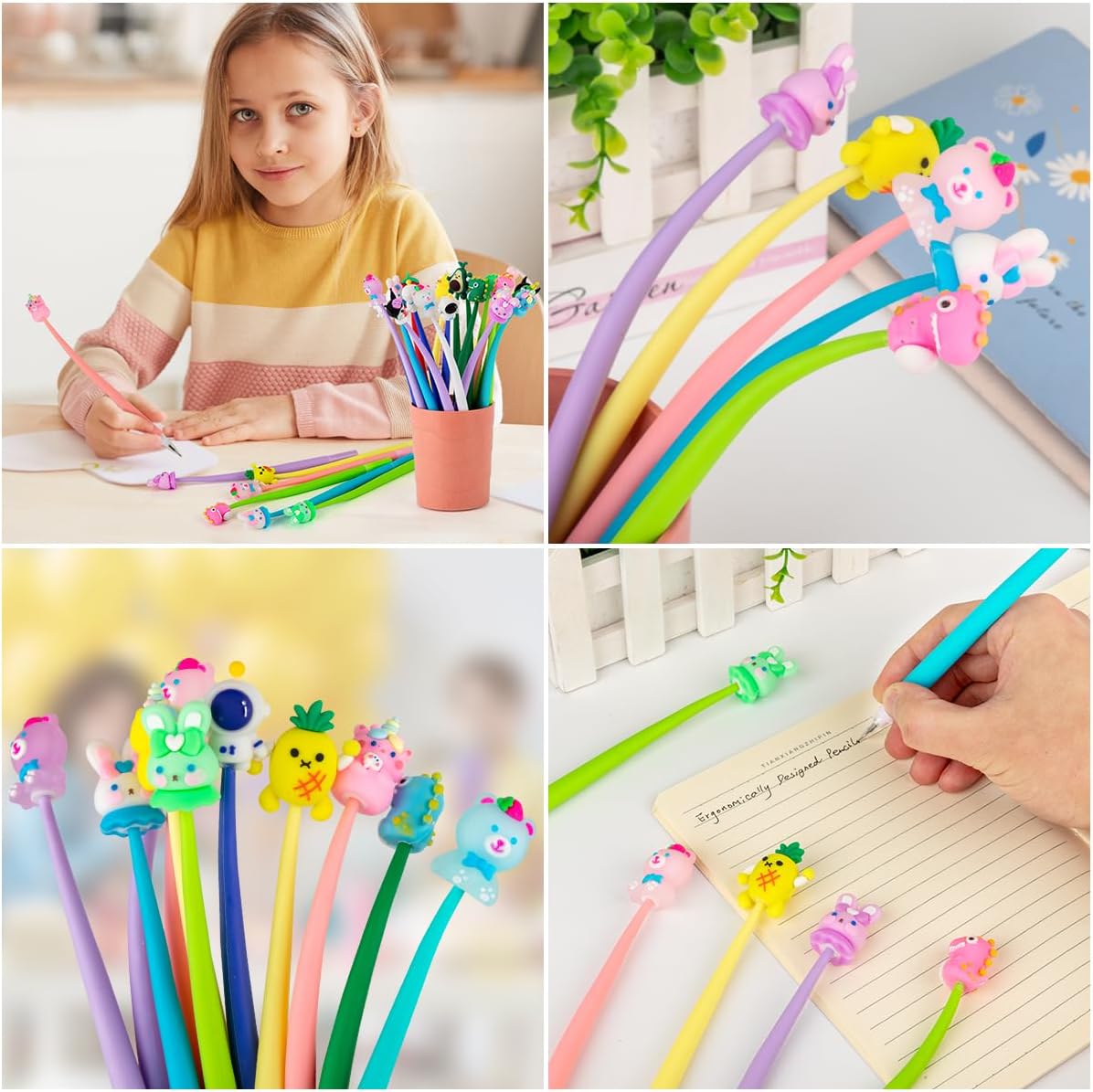 30 Squishy Pens Kids Cute Fun