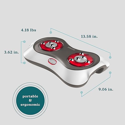 Vista 8 de HoMedics Masajeador de pies Shiatsu de lujo con calor, máquina terapéutica para amasar y rodar pies, 4 cabezales giratorios con 10 nodos de masaje