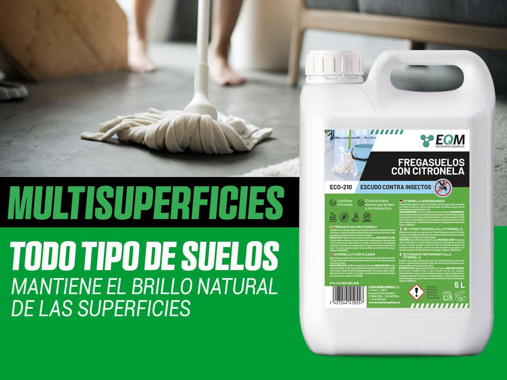 EQM ECO-210 Fregasuelos Citronela 5L Repelente Natural