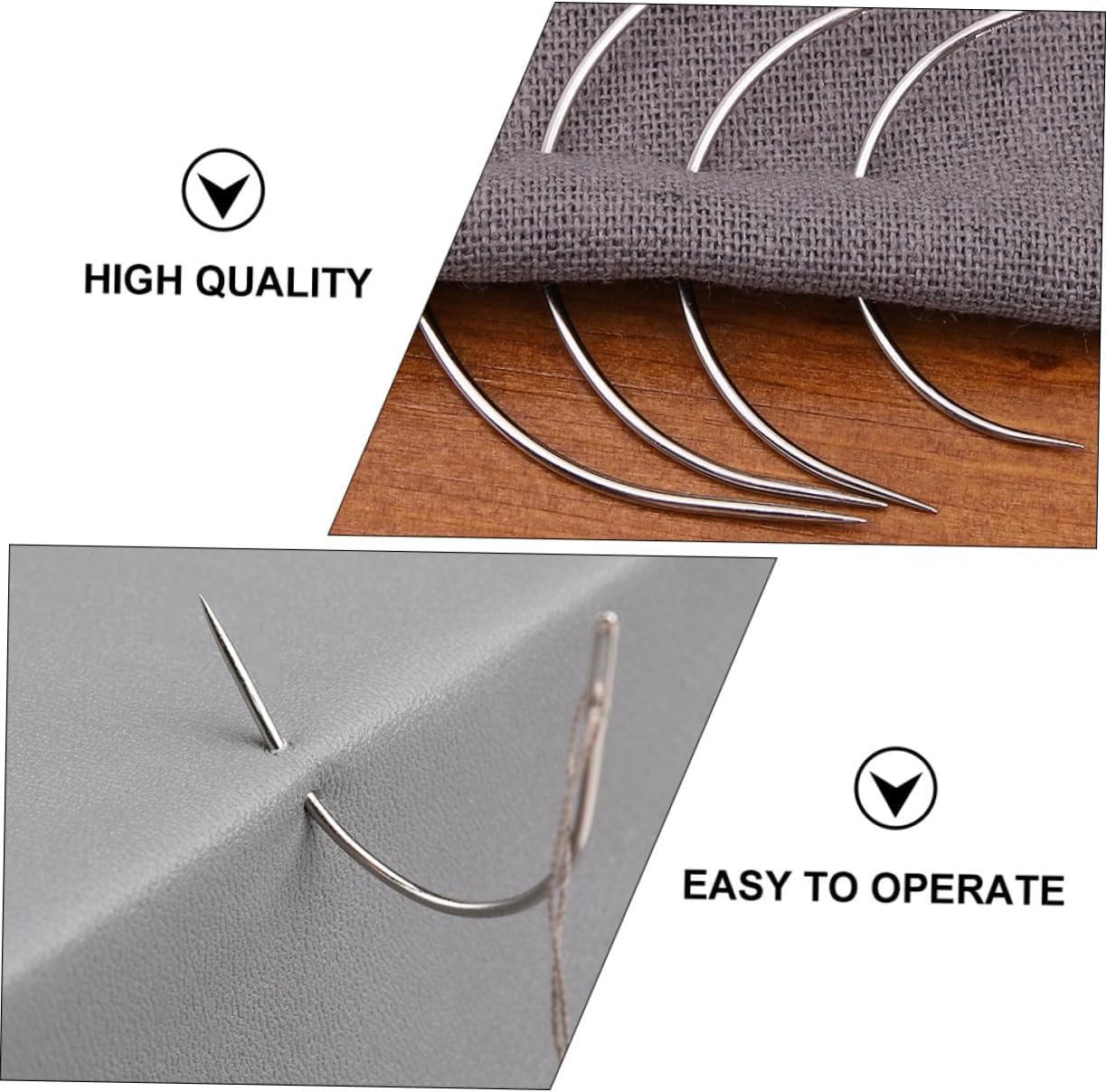 Gogogmee 96pcs Curved Needles for Wig Making Hand Sewing Embroidery Durable Weaving Needles Includes for Upholstery Craft Projects