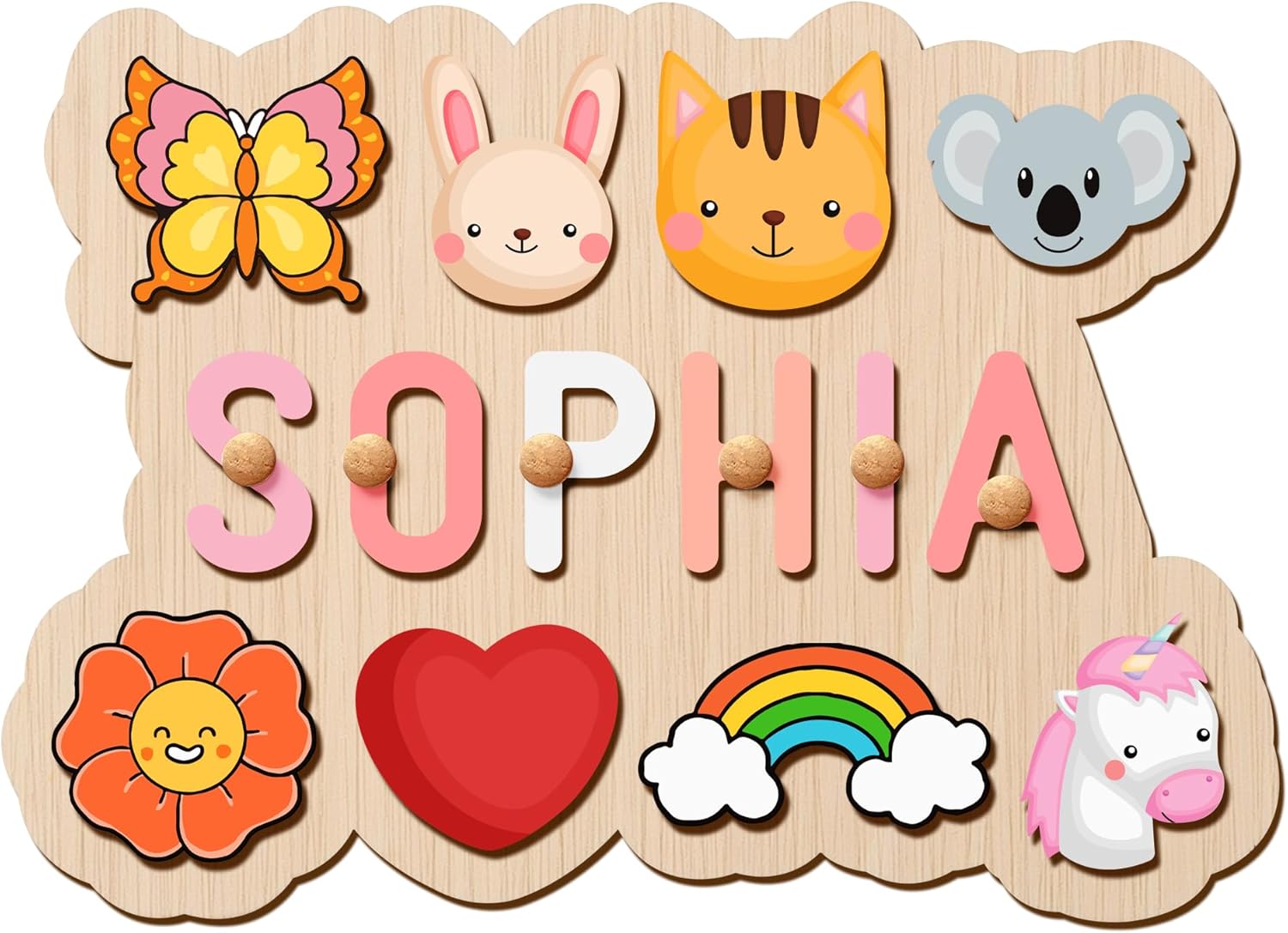 Personalized Name Puzzle – Custom Wooden Puzzle for Toddlers 1-3 – Unique Baby Shower, Christmas & 1st Birthday Gift for Boys and Girls – Keepsake Montessori Toy (Wave)