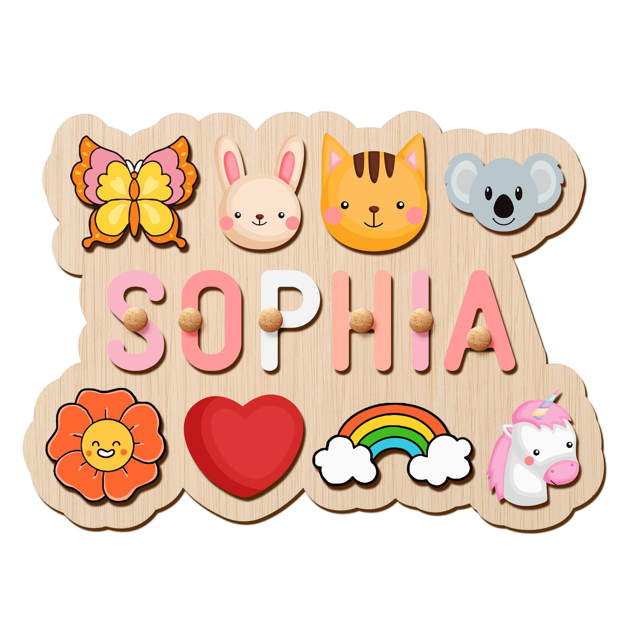 GifXify Personalized Name Puzzle - Custom Wooden Puzzle for Toddlers 1-3 - Unique Baby Shower, Christmas & 1st Birthday Gift for Boys and Girls -