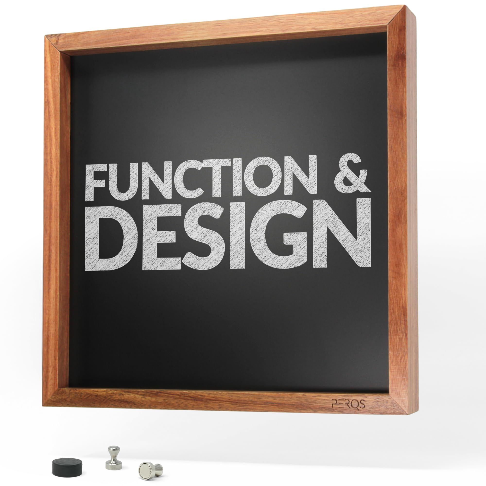 CONCEPT board – Tableau magnétique, tableau à craie et tableau d'affichage en un – Tableau magnétique polyvalent avec cadre en bois d'acacia noble (certifié FSC®) – comme tableau de vision