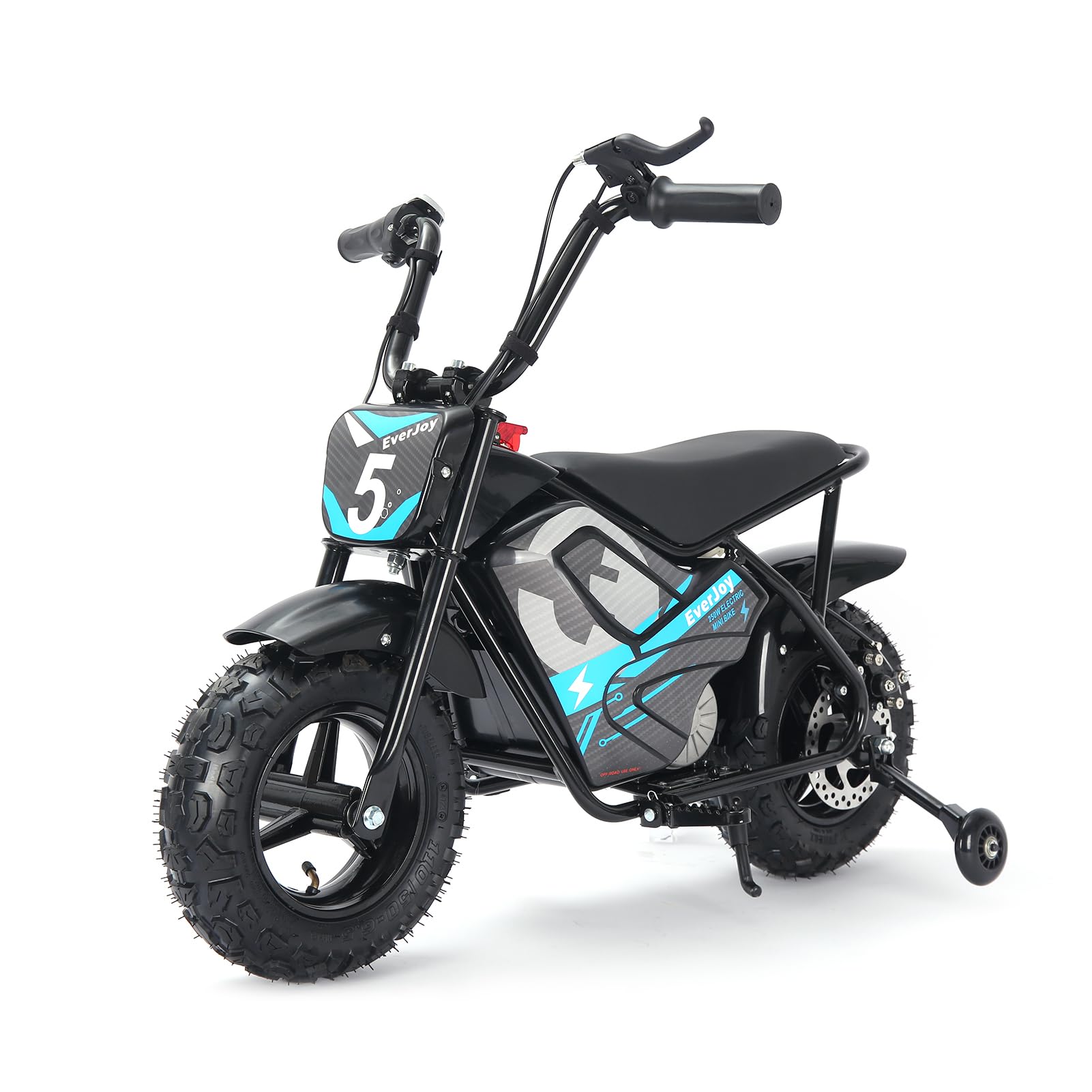 24V Electric Kids Mini Bike 250W High Torque Motor, 24V 9AH, 2 Speeds,10/12 MPH, Electric Dirt Bike for Ages 5+, Free Training Wheels