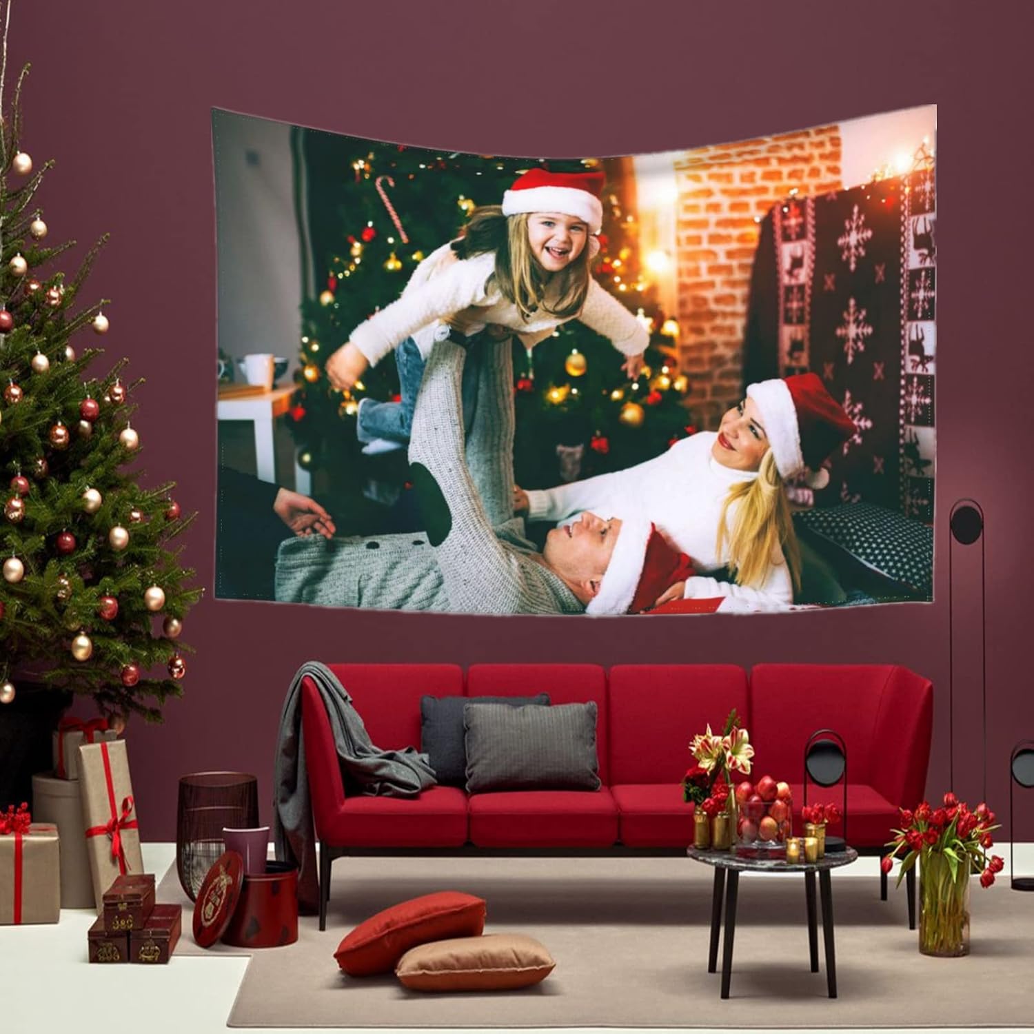 EAQ Custom Tapestry Customized Your Own Tapestry from Photo Customize Wall Tapestries Home Decorative Hanging Art for Wedding, Family, Memorial Gift