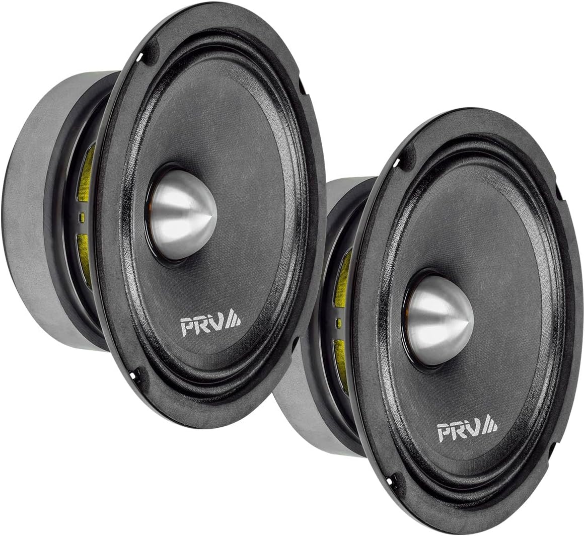 PRV AUDIO 6.5 Inch Midrange Bullet Speaker Pair 6MR400-4 Bullet, 4 Ohm 400 Watts High Performance Car Audio Loudspeaker High Output Sound (2 Speakers)