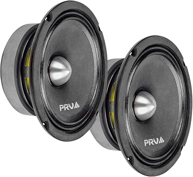 PRV AUDIO 6.5 Inch Midrange Bullet Speaker Pair 6MR400-4 Bullet, 4 Ohm 400 Watts High Performance Car Audio Loudspeaker High Output Sound 2 Speakers