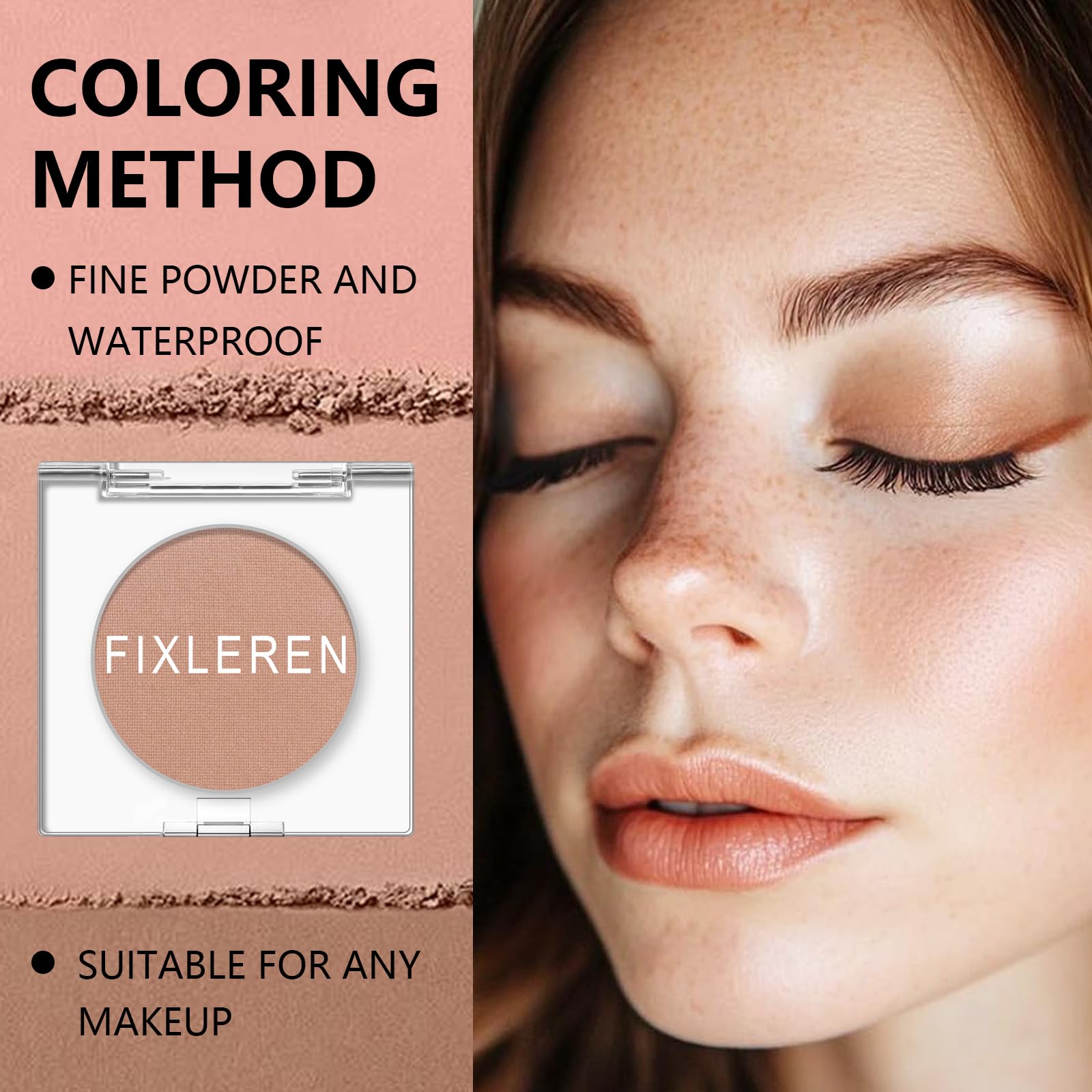 Fixleren Single Light Brown Matte Eyeshadow, Metallic Long-Lasting Holographic Multichrome, Stage/Party Makeup - Image 2