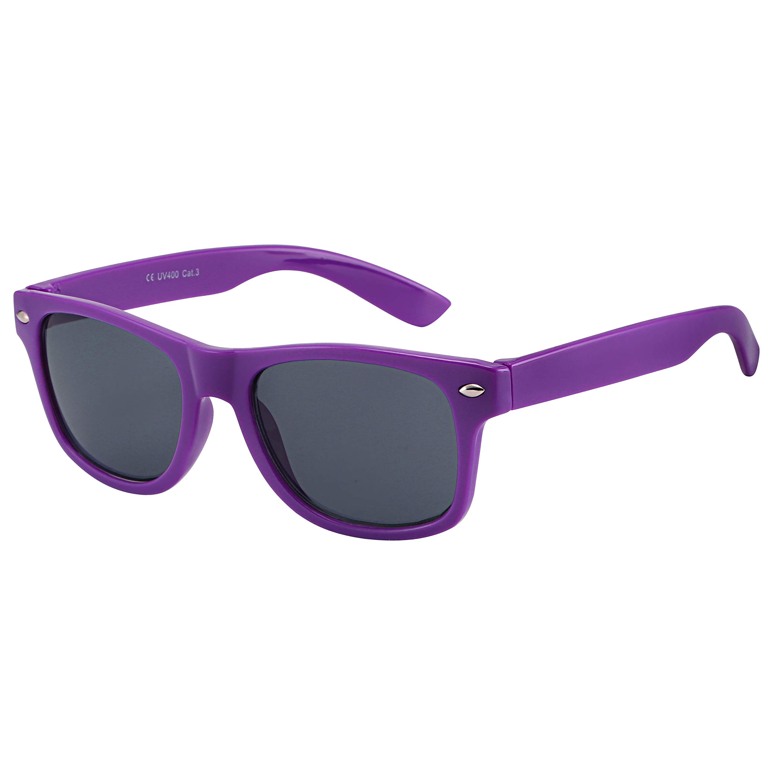 Kids Sunglasses Girls Boys Children Classic Style Shades UV 400 Protection (Purple)
