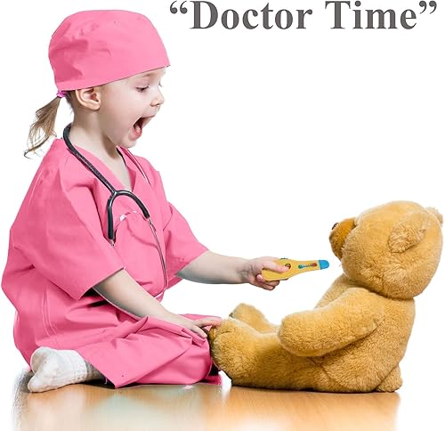 Miniatura 4 de Giaford Conjunto de uniforme médico para niños, disfraz de médico para niños y niñas, de 3 a 12 años