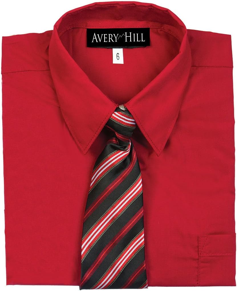Avery Hill Boys Short Sleeve Dress Shirt with Windsor Tie