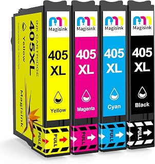 Magisink 405XL Ink Cartridges For Epson 405 XL 405XL Multipack For Epson Workforce Pro WF-3820DWF WF-3825DWF WF-4820DWF WF-4825DWF WF-4830DTWF WF-7310DTW WF-7830DTWF WF-7835DTWF WF-7840DTWF, 4-Pack