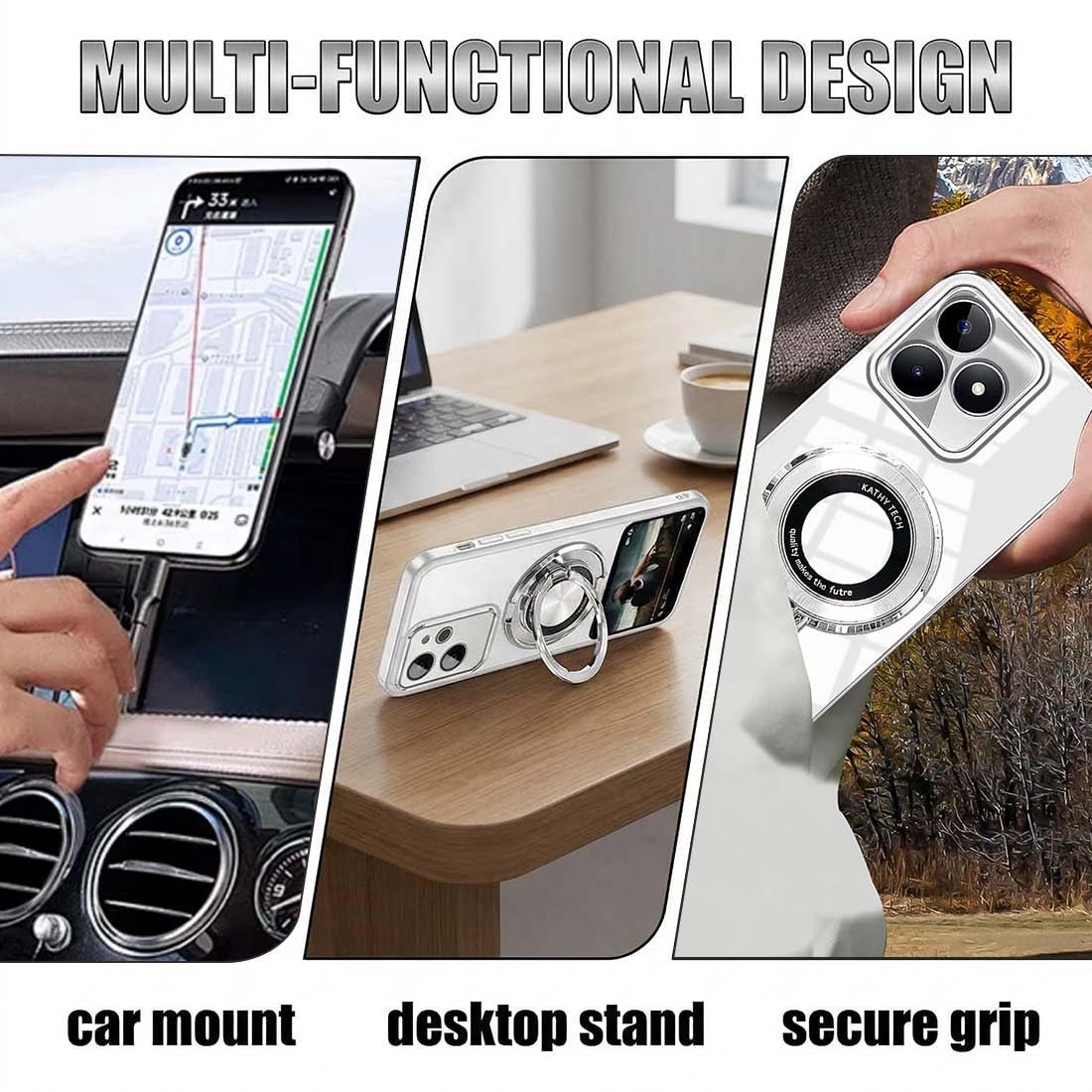 1 Pezzo Anello Supporto Telefono, Universale Rotazione 360 Gradi per Smartphone, Compatibile con iPhone, Samsung, Huawei e altri Dispositivi