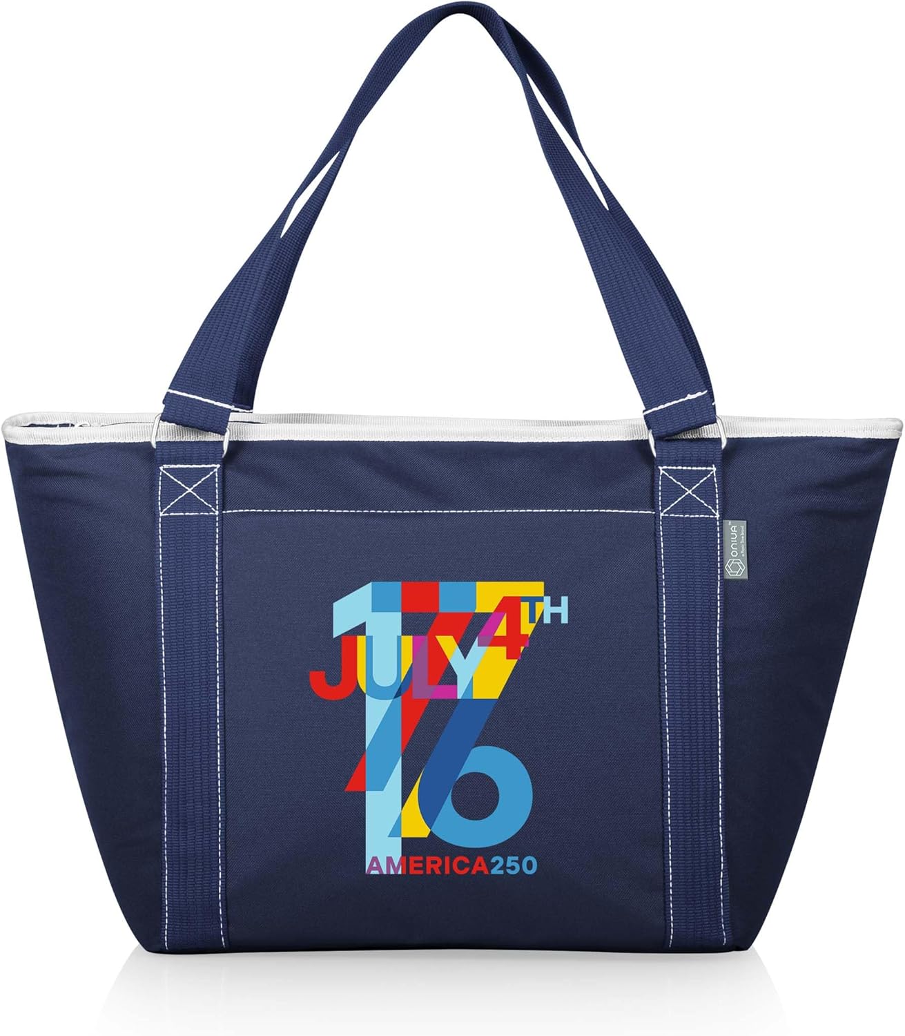Picnic TIME America250 Topanga Tote Cooler Bag, Soft Insulated Picnic and Grocery Cooler with Exterior Pocket and Carry Handles, Large Capacity Cooler Tote, (Navy Blue)